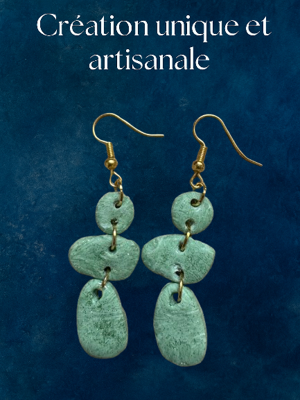 Boucle d'oreille Galets de Jade
