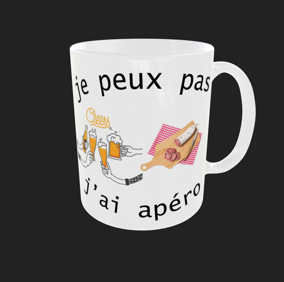 Tasse "Je peux pas j'ai apero"