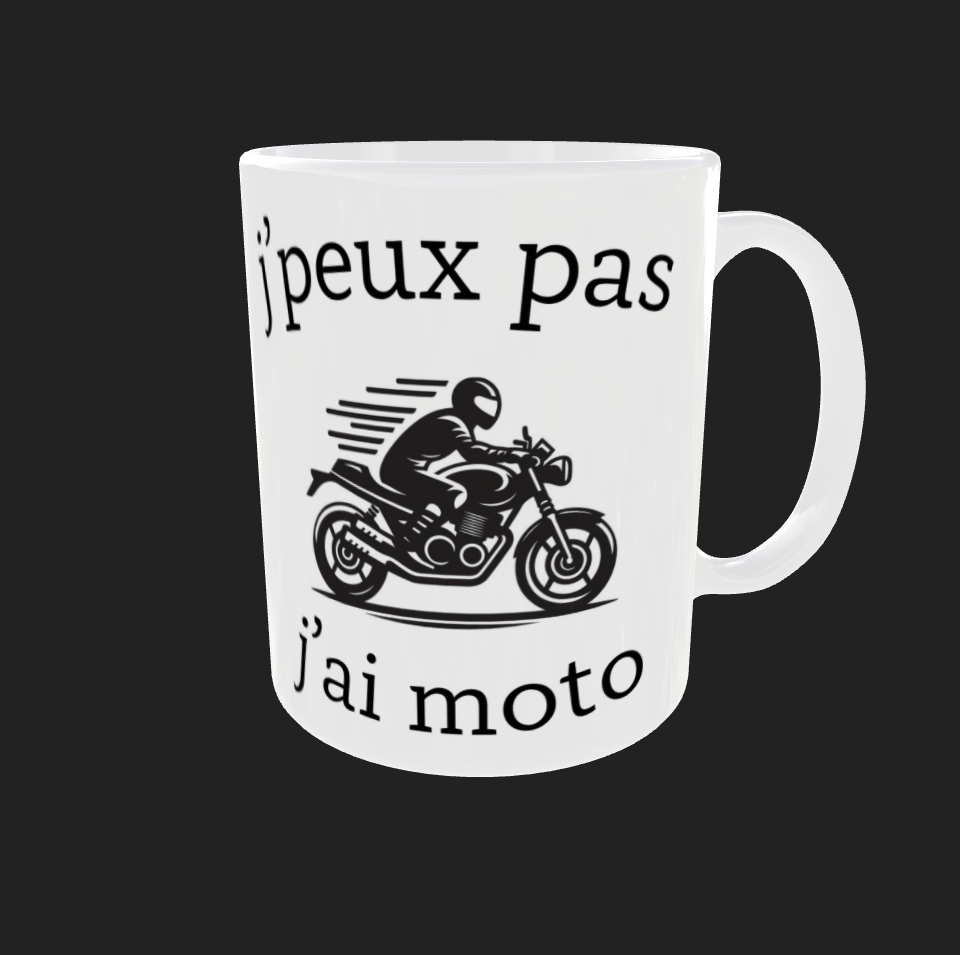 Tasse "J'peux pas j'ai moto"