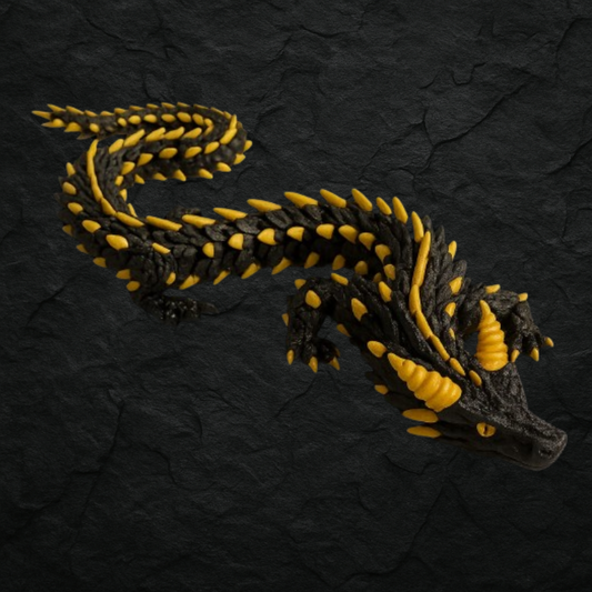 Dragon articulé noir & or